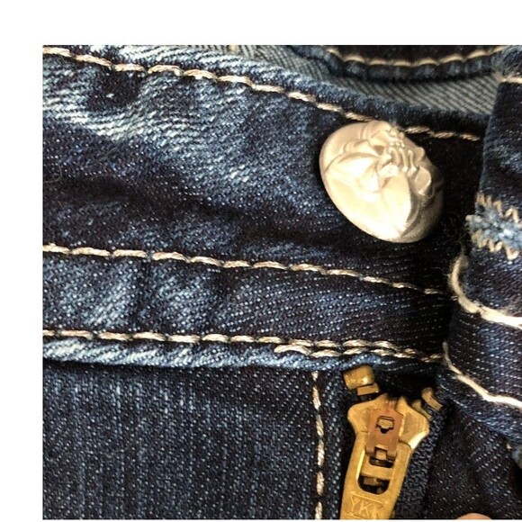 Miss Me Thick Stitched Retro Y2K Low Rise Boot Cut Denim Womens Jeans 28x34 - Picture 10 of 16